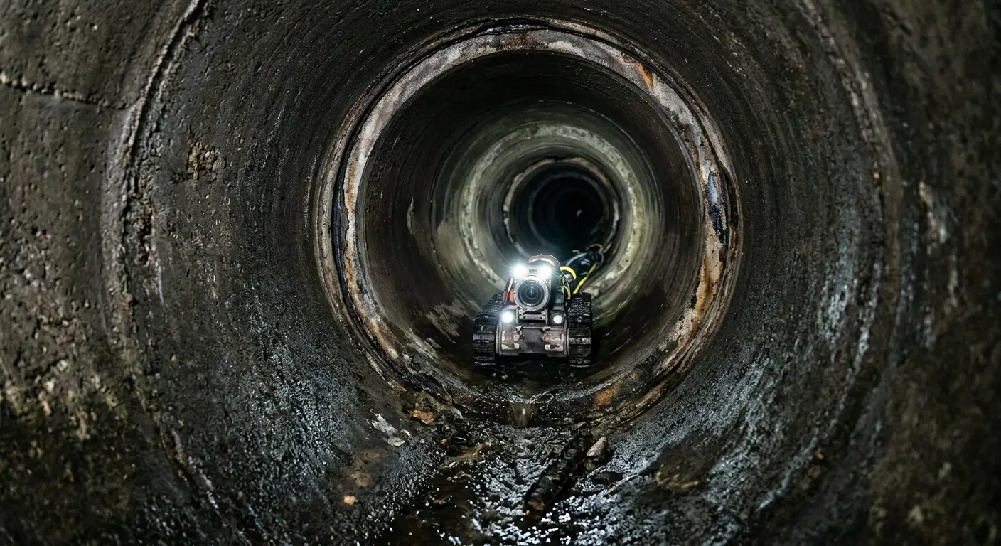 Robotic sewer camera inspecting pipe interior for Sewer Line Repair in Wyldwood
